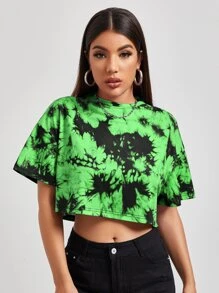 Coolane 落肩紮染短版T恤 - 彩色 - 查看 4