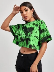 Coolane 落肩紮染短版T恤 - 彩色 - 查看 5