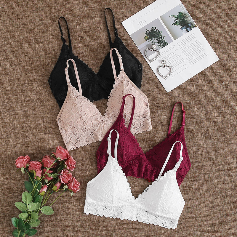 

4pack Floral Lace Bralette Set, Multicolor
