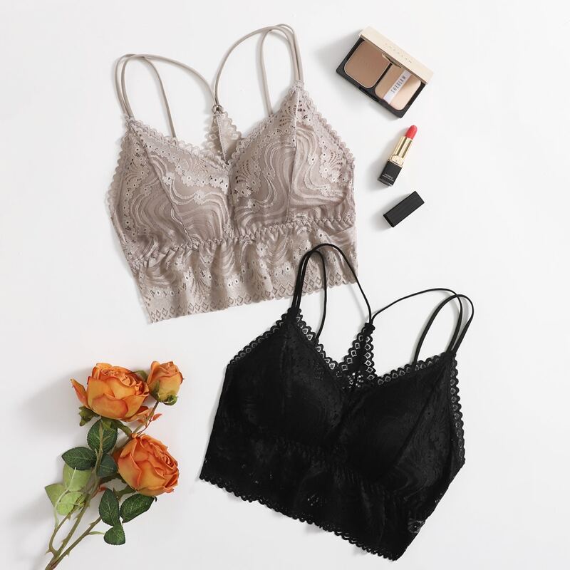

2pack Floral Lace Bralette Set, Multicolor