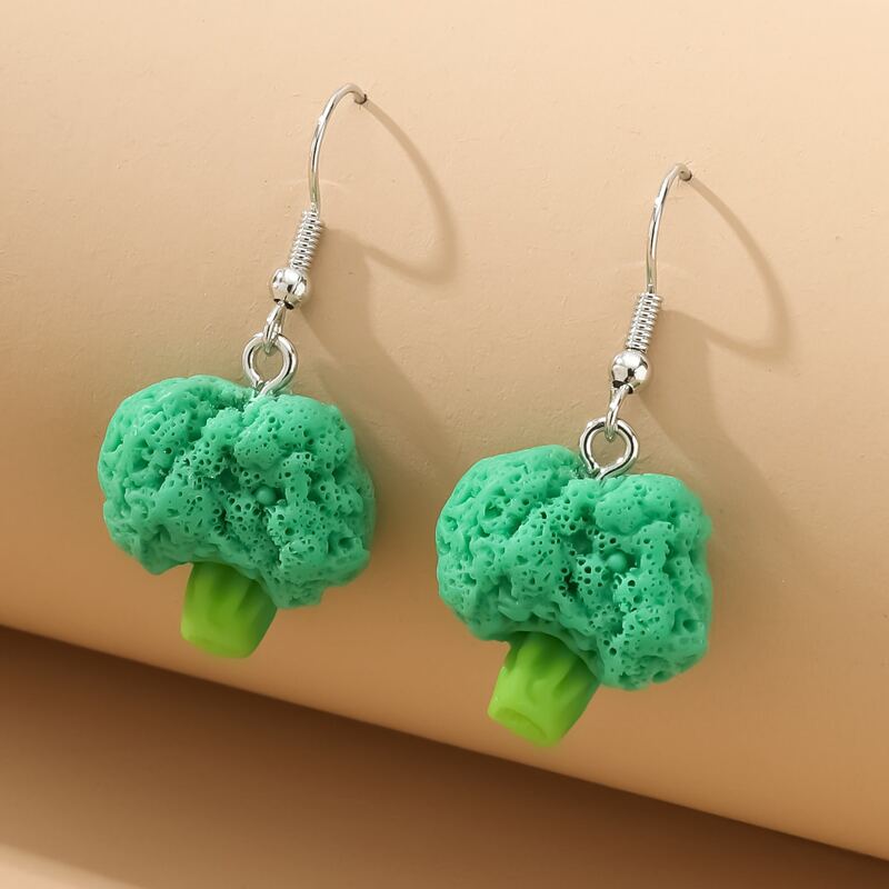 

Broccoli Drop Earrings, Green