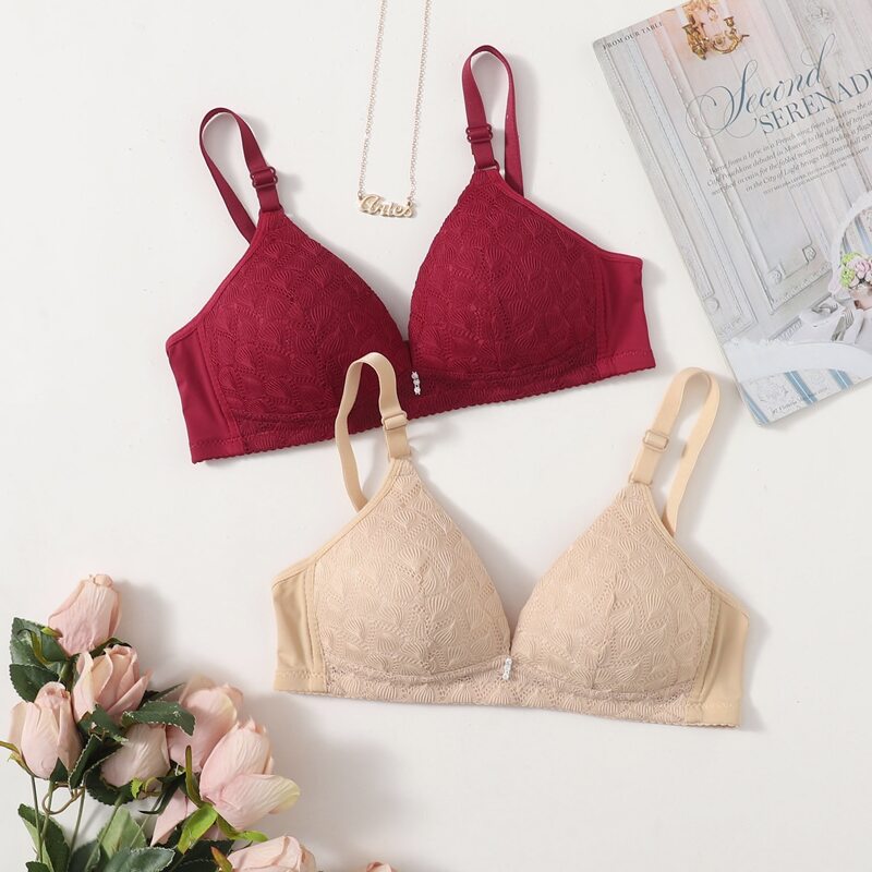 

2pack Lace Wireless Bra Set, Multicolor