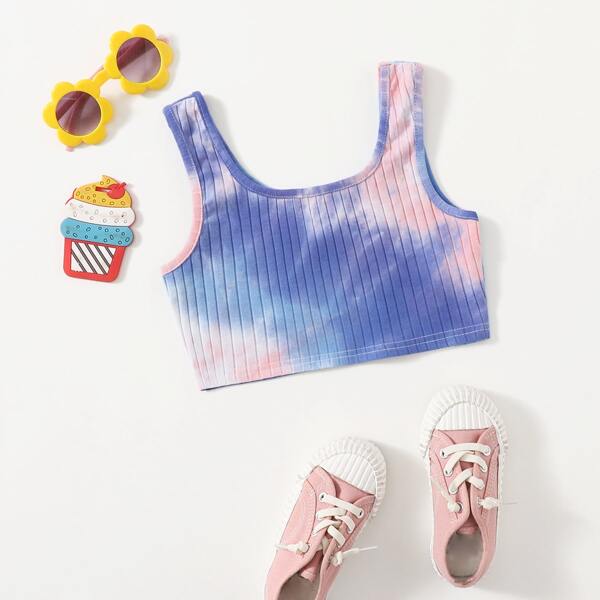 

Girls Rib-knit Tie Dye Tank Top, Multicolor