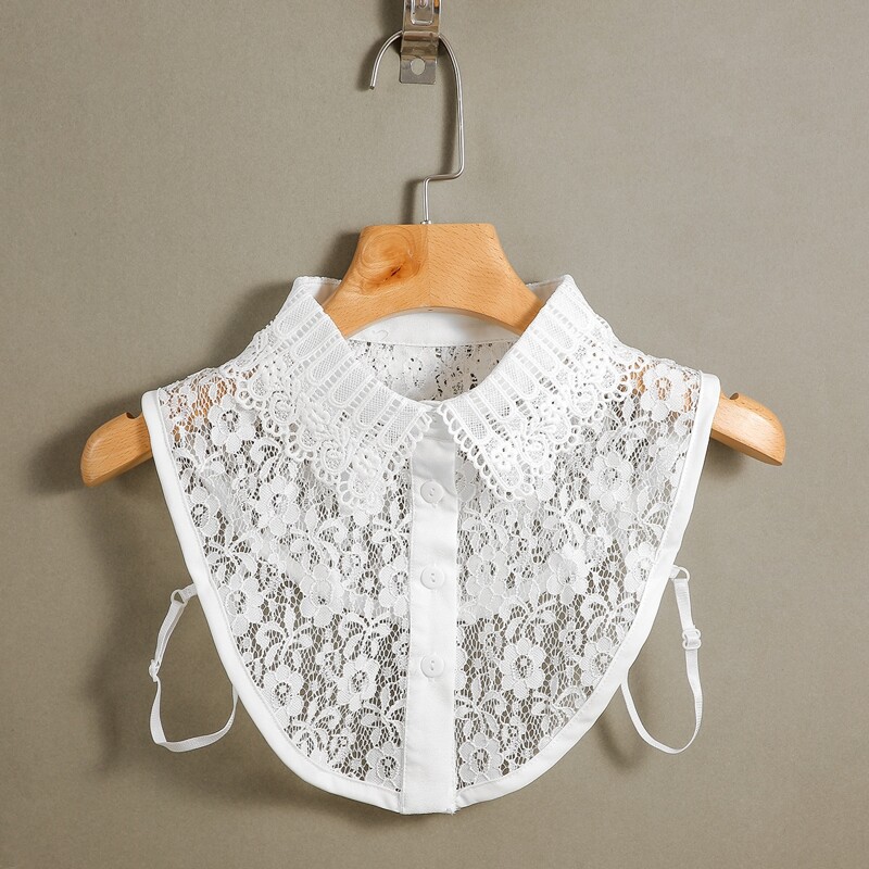 

1pc Floral Lace Dickey Collar, White