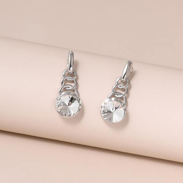 

Crystal Decor Earrings, Silver