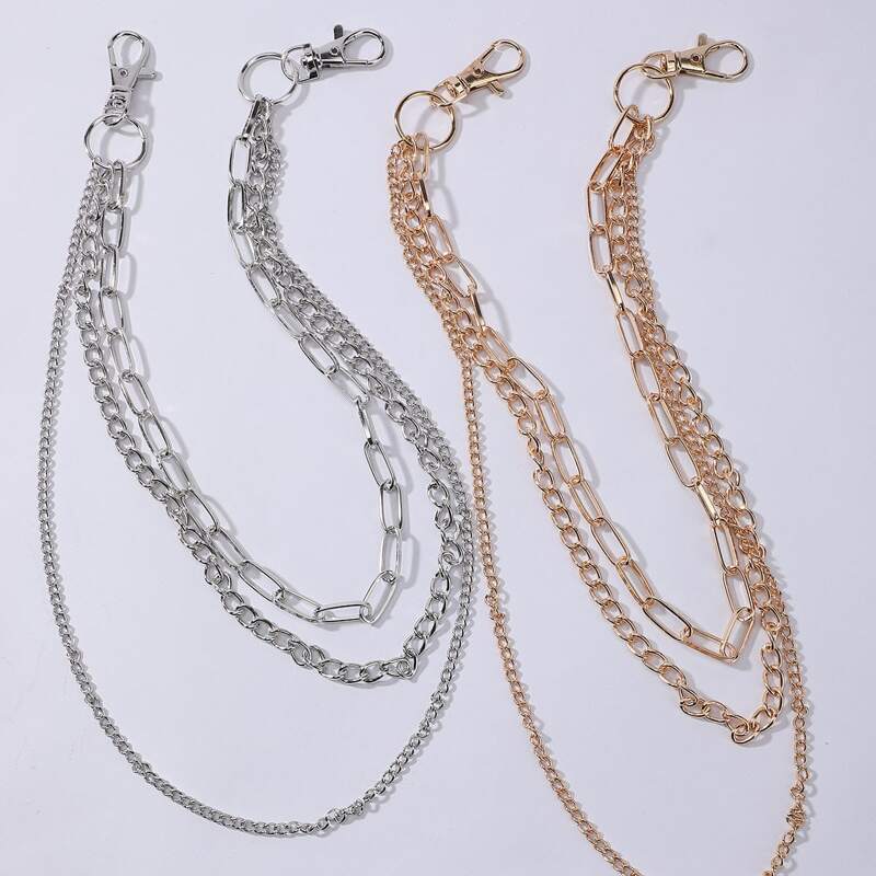 

2pcs Layered Waist Chain Belt, Multicolor