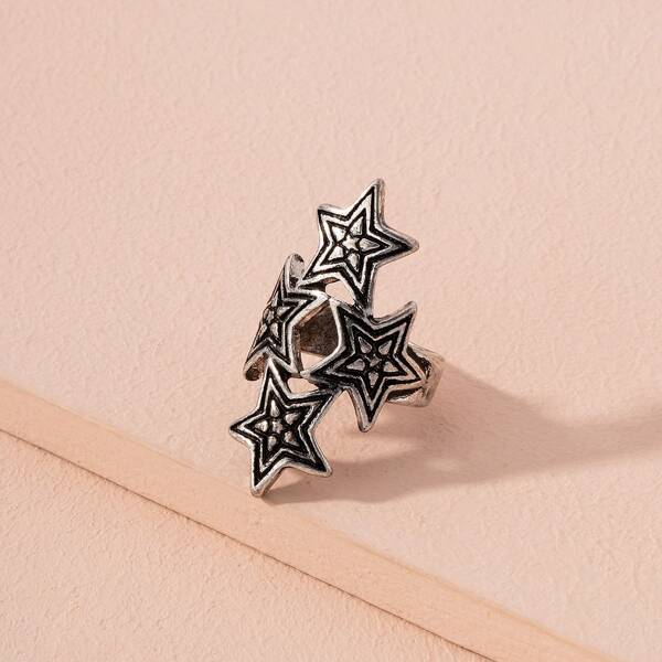 

Star Decor Ring, Antique silver