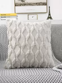 素色毛絨靠墊套不附帶墊芯 - 杏色 - 查看 1