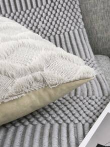 素色毛絨靠墊套不附帶墊芯 - 杏色 - 查看 3