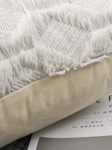 素色毛絨靠墊套不附帶墊芯 - 杏色 - 查看 4