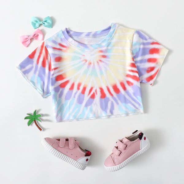 

Toddler Girls Tie Dye Crop Tee, Multicolor
