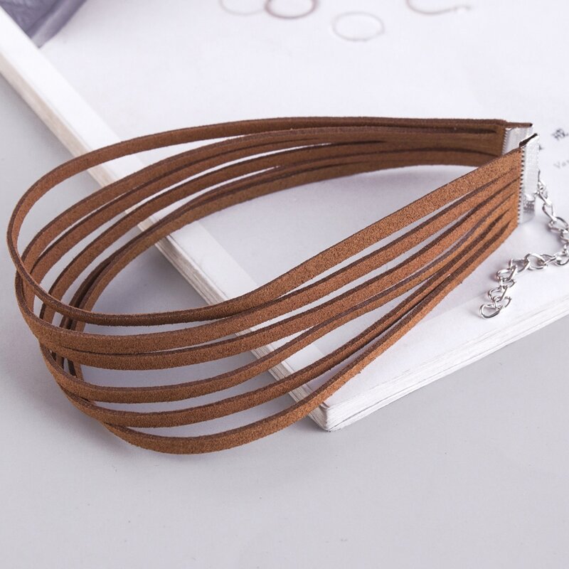 

Minimalist Layered Choker, Coffee brown