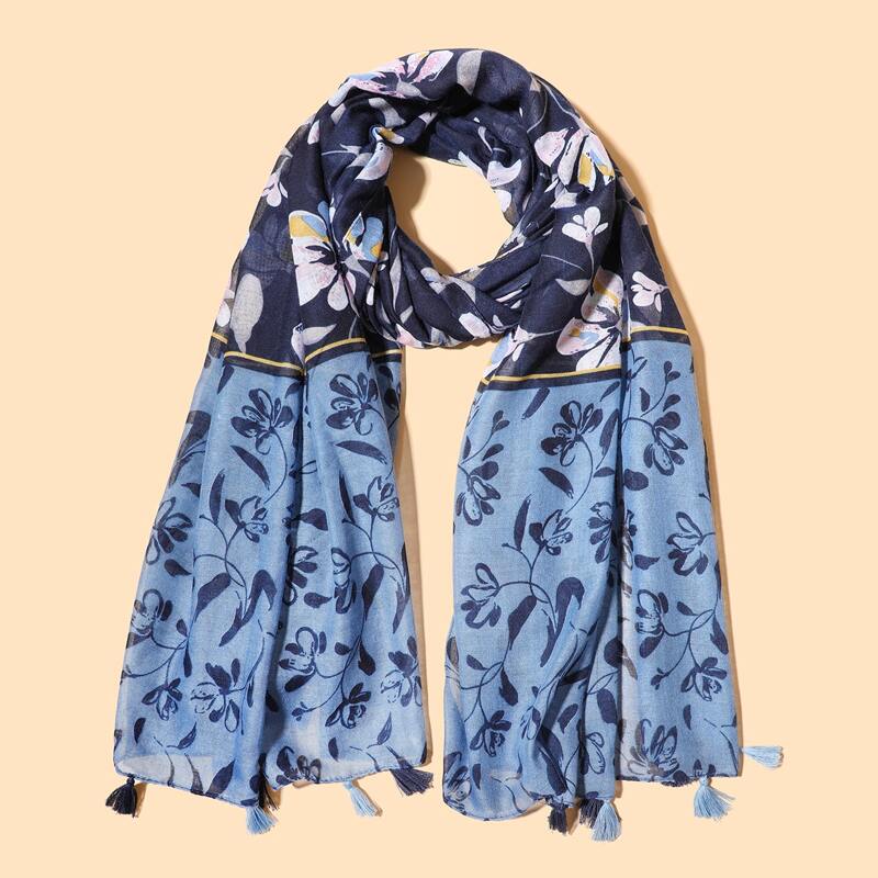 

Ditsy Floral Tassel Hem Scarf, Multicolor