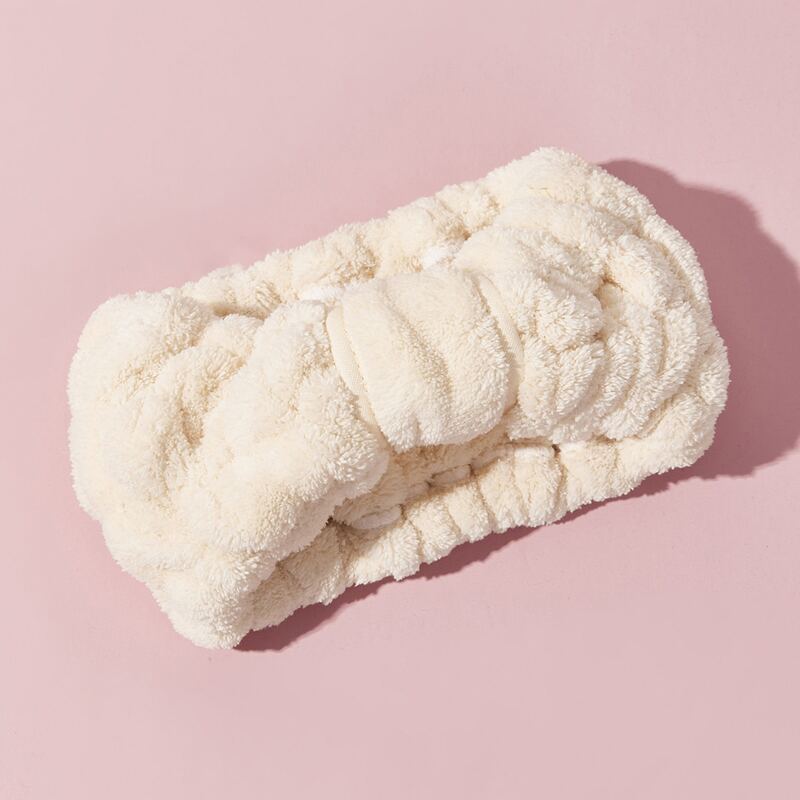 

1pc Plain Bath Headband, Khaki