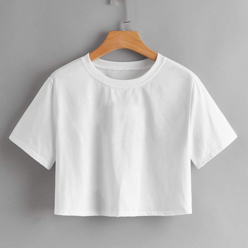 

Solid Crop Tee, White