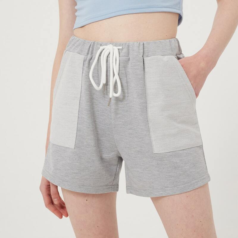 

Slant Pocket Drawstring Shorts, Light grey