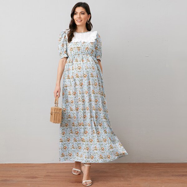 

Maternity Schiffy Frill Trim Ditsy Floral Dress, Multicolor