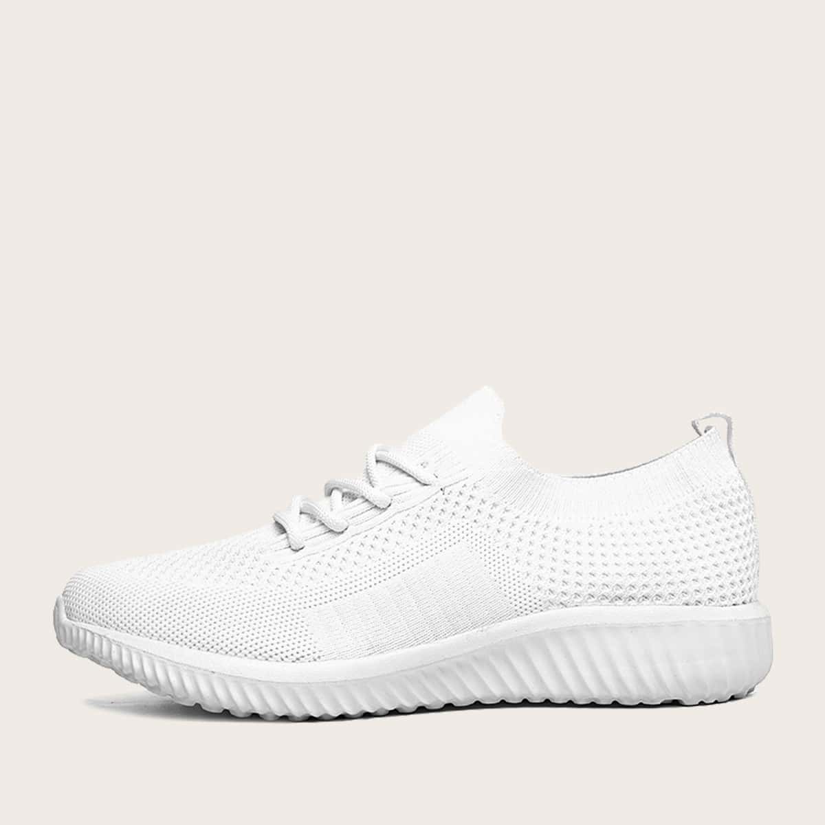 

Lace-up Decor Sneakers, White