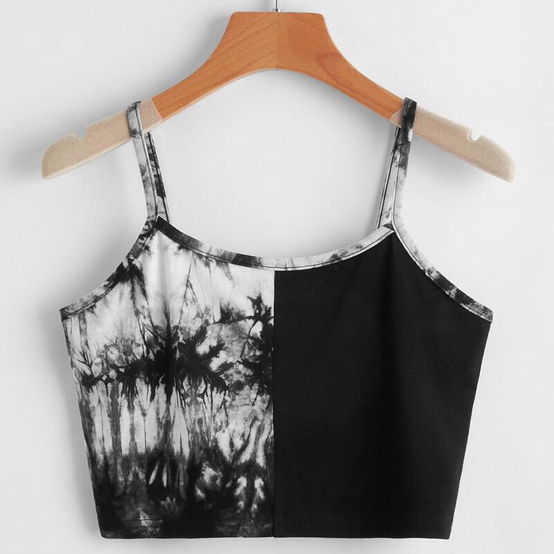 

Tie Dye Cami Top, Black