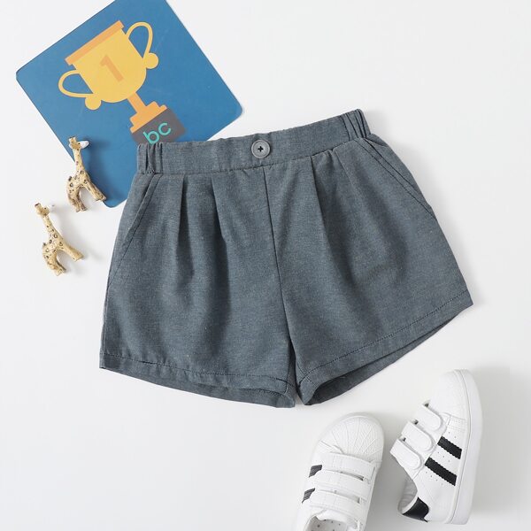 

Toddler Boys Elastic Waist Solid Shorts, Grey