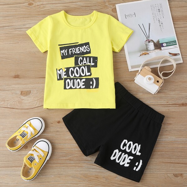 

Toddler Boys Slogan Graphic Tee & Track Shorts, Multicolor