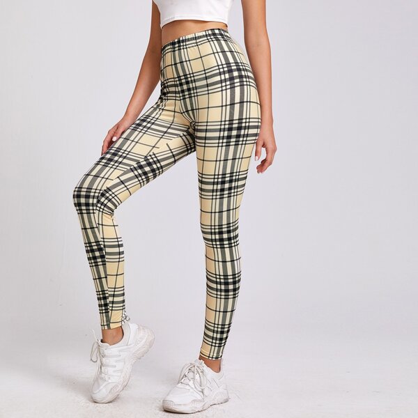 

Plaid Print Leggings, Multicolor