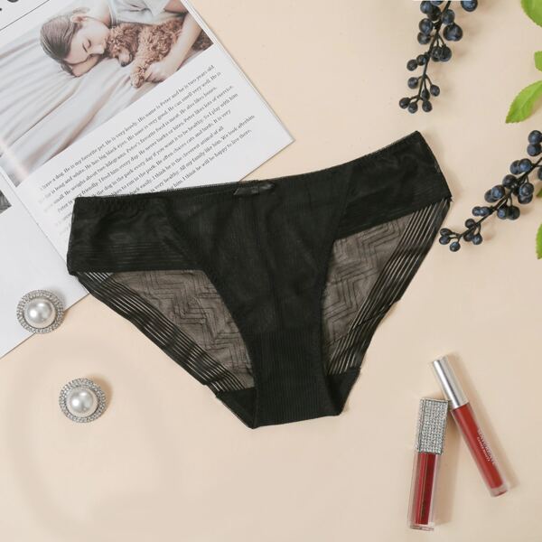 

Solid Mesh Panty, Black