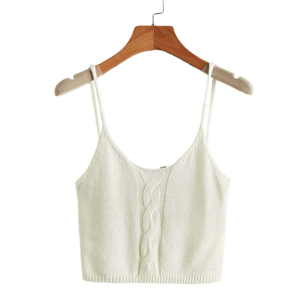 

Cable Knit Cami Top, Beige