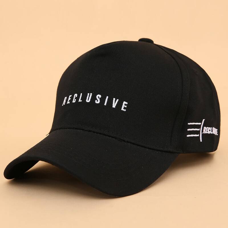

Letter Embroidery Baseball Cap, Black