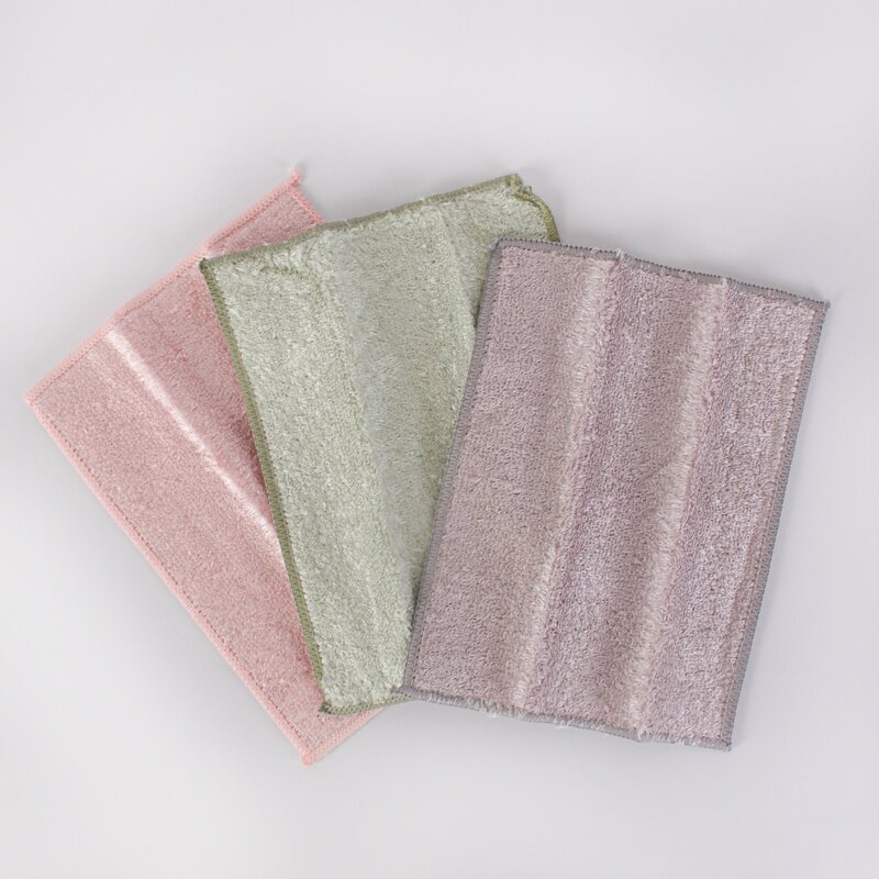 

3pcs Plain Dishwashing Rag, Multicolor