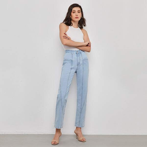 

Contrast Stitch Light Wash Jeans