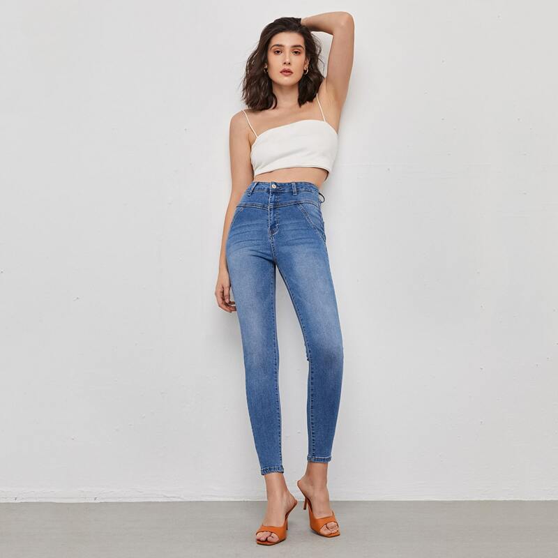 

High Waisted Skinny Jeans, Medium wash