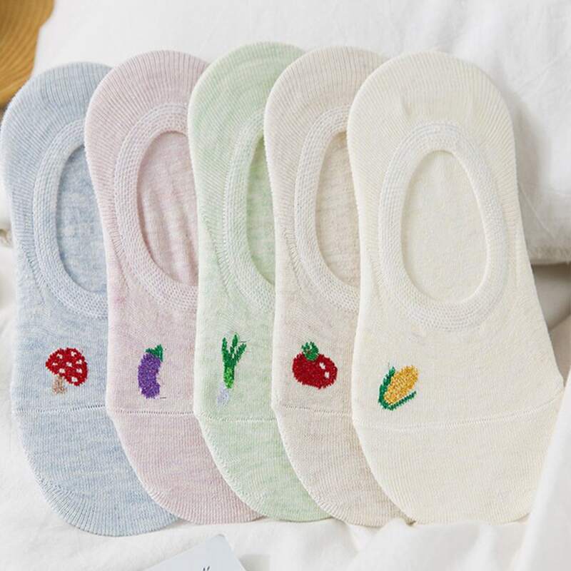 

5pairs Fruit Invisible Socks, Multicolor