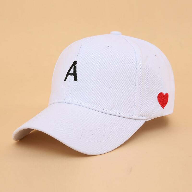 

Letter Embroidery Baseball Cap, White