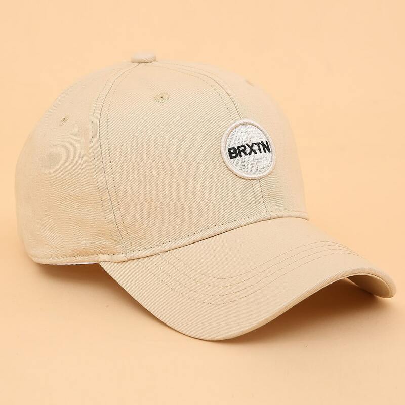

Letter Embroidery Baseball Cap, Beige