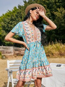 Đầm Dây kéo Hoa Boho - Nhiều màu - Xem 1