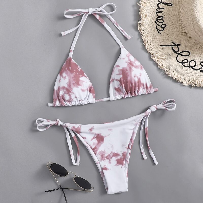 

Tie Dye Halter Bikini Swimsuit, Multicolor