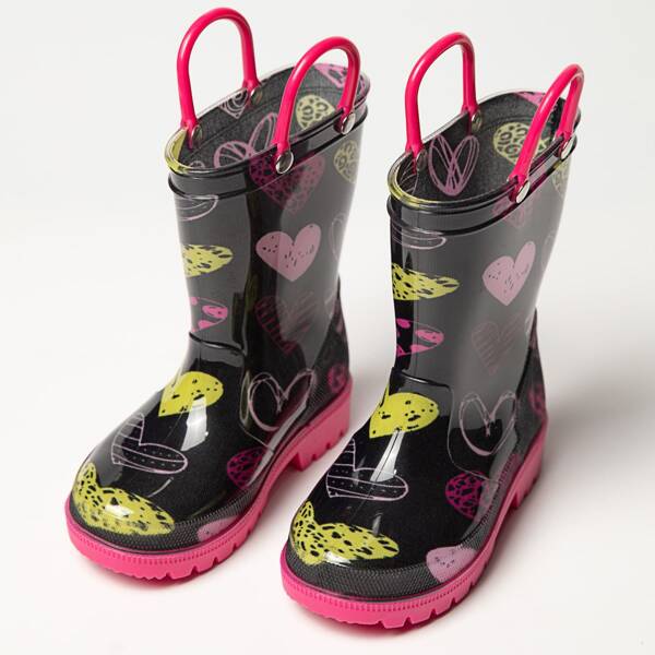 

1pair Heart Print Kids Rain Boot, Multicolor