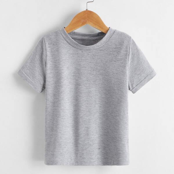 

Toddler Boys Solid Short Sleeve Tee, Grey