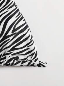 SHEIN Swim Summer Beach Zebra Stripe Triangle Bikini Top