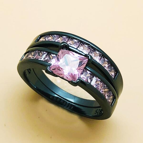 

Zircon Decor Ring, Pink