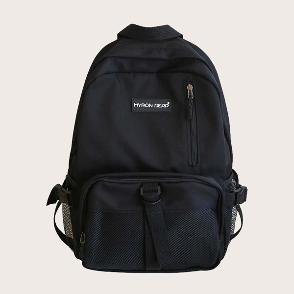 

Men Contrast Mesh Backpack, Black