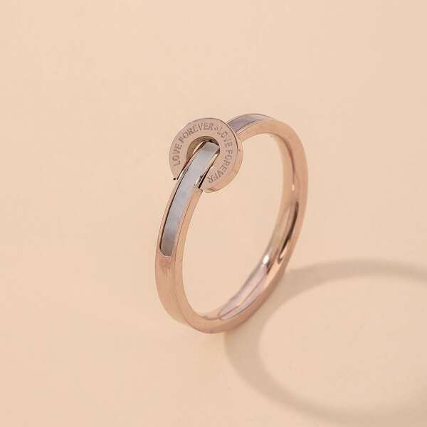 

Letter Engraved Ring, Rose gold