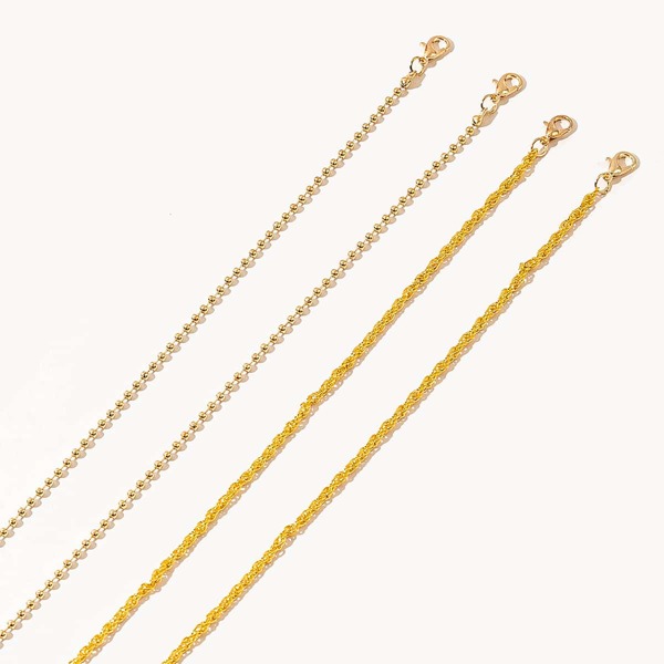 

2pcs Metallic Face Mask Chain, Gold