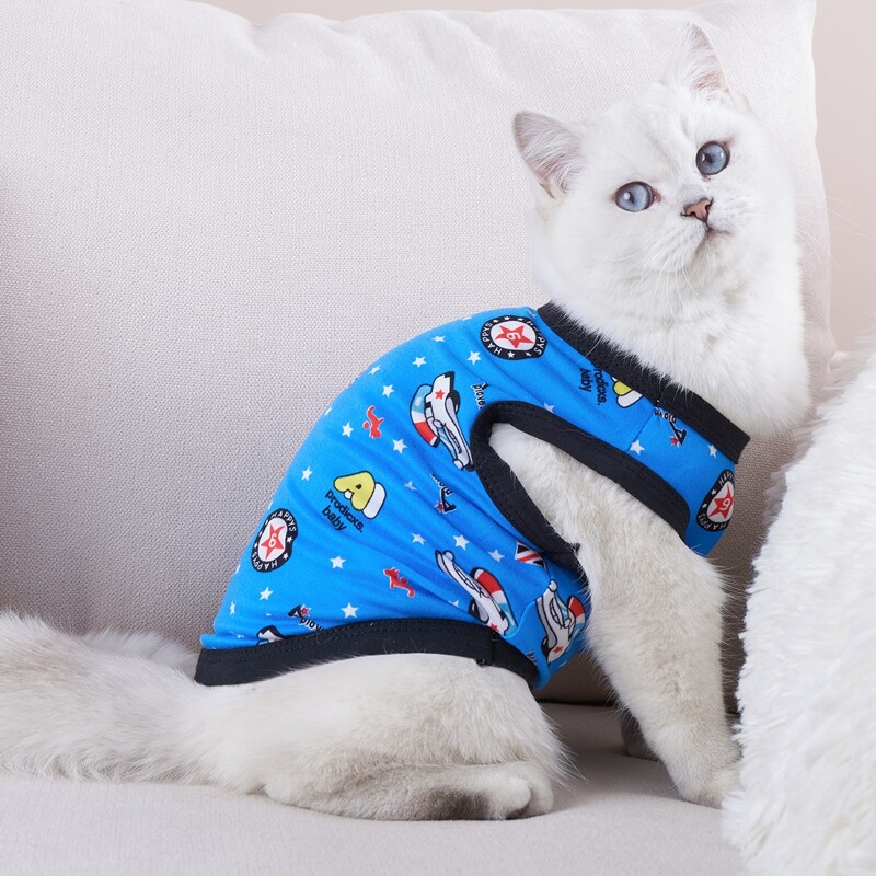 

Flag Print Pet Tank, Blue