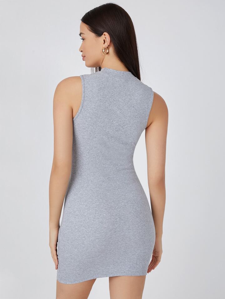 Lo nuevo en Vestido ajustado algodón cuello alto!| ROMWE México