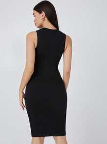 SHEIN BASICS Solid Bodycon Dress