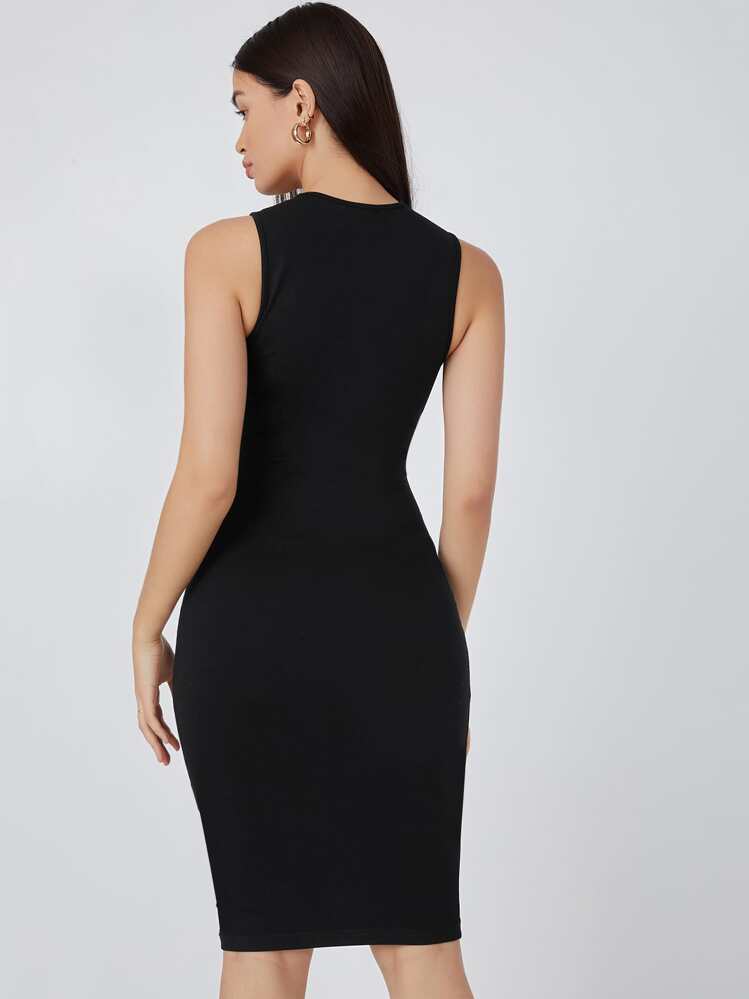 SHEIN BASICS Solid Bodycon Dress/Summer\Elegant | SHEIN USA