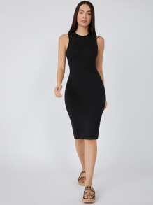 SHEIN BASICS Solid Bodycon Dress