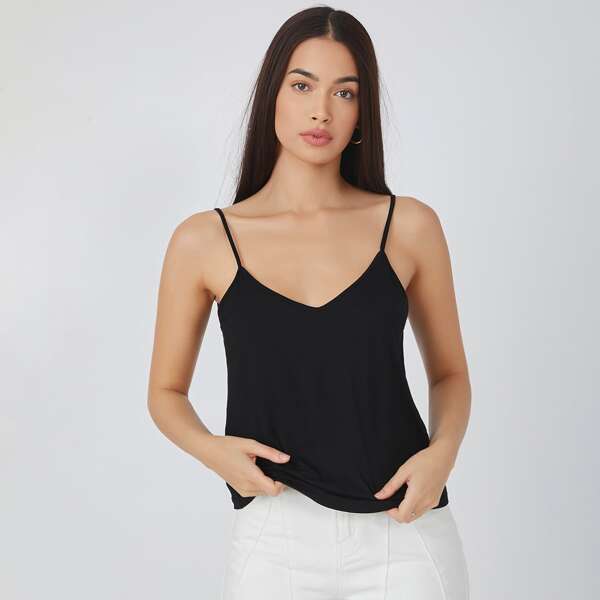 

Solid Cami Top, Black